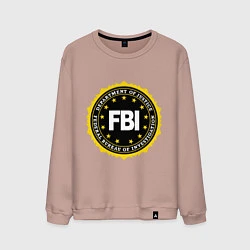Свитшот хлопковый мужской FBI Departament, цвет: пыльно-розовый