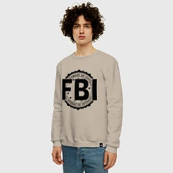 Свитшот хлопковый мужской FBI Agency, цвет: миндальный — фото 2