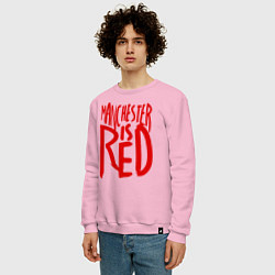 Свитшот хлопковый мужской Manchester is Red, цвет: светло-розовый — фото 2