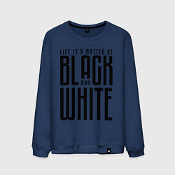 Свитшот хлопковый мужской Juventus: Black & White, цвет: тёмно-синий