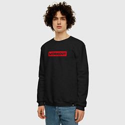 Свитшот хлопковый мужской Obey workout, цвет: черный — фото 2