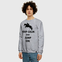 Свитшот хлопковый мужской Keep Calm & Jump On, цвет: меланж — фото 2
