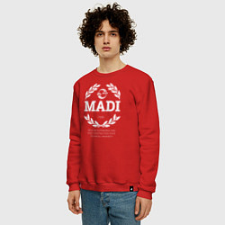 Свитшот хлопковый мужской MADI, цвет: красный — фото 2