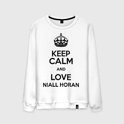 Свитшот хлопковый мужской Keep Calm & Love Niall Horan, цвет: белый