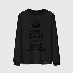 Свитшот хлопковый мужской Keep Calm & Love Zayn Malik, цвет: черный