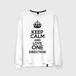 Свитшот хлопковый мужской Keep Calm & Love One Direction, цвет: белый