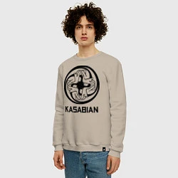 Свитшот хлопковый мужской Kasabian: Symbol, цвет: миндальный — фото 2