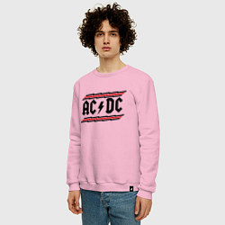 Свитшот хлопковый мужской AC/DC Voltage, цвет: светло-розовый — фото 2