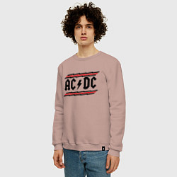 Свитшот хлопковый мужской AC/DC Voltage, цвет: пыльно-розовый — фото 2