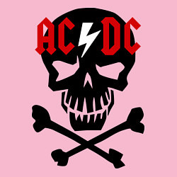 Свитшот хлопковый мужской AC/DC Skull, цвет: светло-розовый — фото 2