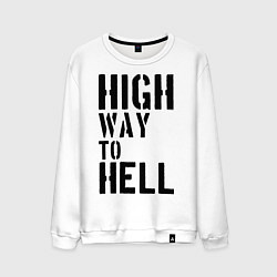 Свитшот хлопковый мужской High way to hell, цвет: белый