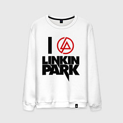 Свитшот хлопковый мужской I love Linkin Park, цвет: белый