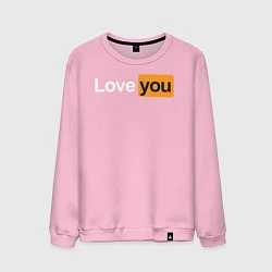 Свитшот хлопковый мужской PornHub: Love You, цвет: светло-розовый
