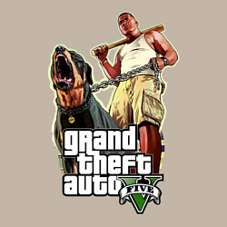 Свитшот хлопковый мужской GTA V: Man & Dog Dark, цвет: миндальный — фото 2