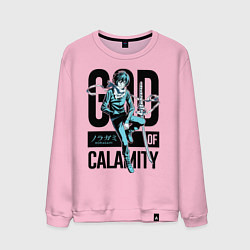 Свитшот хлопковый мужской God of Calamity, цвет: светло-розовый