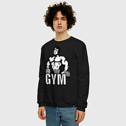 Свитшот хлопковый мужской Gym Men's, цвет: черный — фото 2