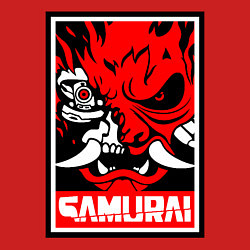 Свитшот хлопковый мужской Cyberpunk 2077: Samurai Poster, цвет: красный — фото 2