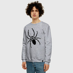 Свитшот хлопковый мужской Страшный паук, цвет: меланж — фото 2