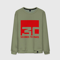 Свитшот хлопковый мужской 30 seconds to mars, цвет: авокадо