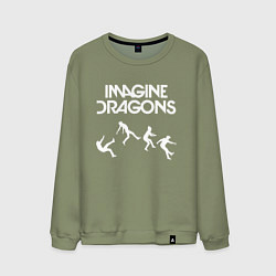 Свитшот хлопковый мужской IMAGINE DRAGONS, цвет: авокадо