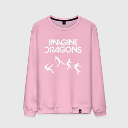 Свитшот хлопковый мужской IMAGINE DRAGONS, цвет: светло-розовый