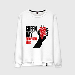 Свитшот хлопковый мужской Green Day: American idiot, цвет: белый