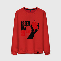 Свитшот хлопковый мужской Green Day: American idiot, цвет: красный