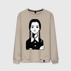 Свитшот хлопковый мужской Wednesday Addams, цвет: миндальный