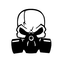 Свитшот хлопковый мужской Череп в противогазе, цвет: белый — фото 2