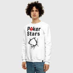 Свитшот хлопковый мужской Poker Stars, цвет: белый — фото 2