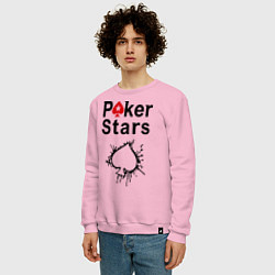 Свитшот хлопковый мужской Poker Stars, цвет: светло-розовый — фото 2