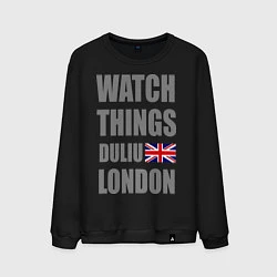 Свитшот хлопковый мужской Watch Things Duliu London, цвет: черный
