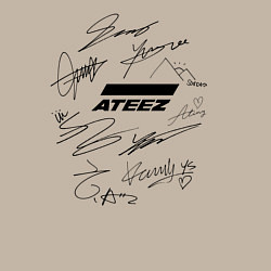 Свитшот хлопковый мужской Ateez автографы, цвет: миндальный — фото 2