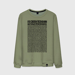 Свитшот хлопковый мужской Идущий к реке, цвет: авокадо