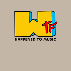 Свитшот хлопковый мужской WTF happened to music, цвет: миндальный — фото 2