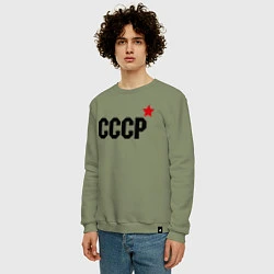 Свитшот хлопковый мужской СССР, цвет: авокадо — фото 2