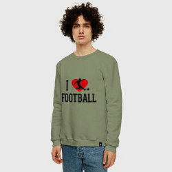 Свитшот хлопковый мужской I love football, цвет: авокадо — фото 2