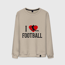 Свитшот хлопковый мужской I love football, цвет: миндальный