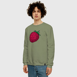 Свитшот хлопковый мужской Клубника, цвет: авокадо — фото 2