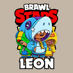 Свитшот хлопковый мужской BRAWL STARS LEON, цвет: миндальный — фото 2