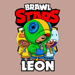 Свитшот хлопковый мужской BRAWL STARS LEON, цвет: пыльно-розовый — фото 2