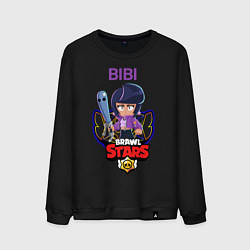 Свитшот хлопковый мужской BRAWL STARS BIBI, цвет: черный