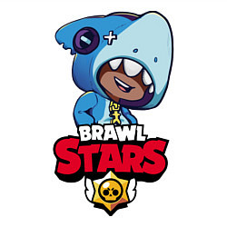 Свитшот хлопковый мужской Brawl Stars LEON SHARK, цвет: белый — фото 2