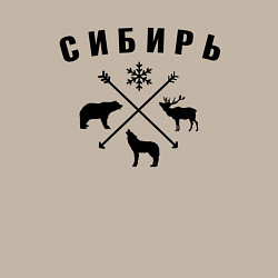 Свитшот хлопковый мужской Сибирь, цвет: миндальный — фото 2