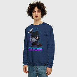 Свитшот хлопковый мужской Brawl Stars CROW, цвет: тёмно-синий — фото 2