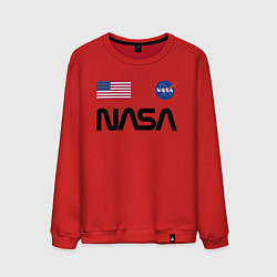 Свитшот хлопковый мужской NASA НАСА, цвет: красный