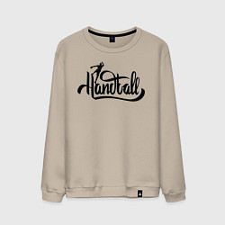 Свитшот хлопковый мужской Handball lettering, цвет: миндальный