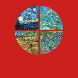 Свитшот хлопковый мужской Ван Гог Картины, цвет: красный — фото 2