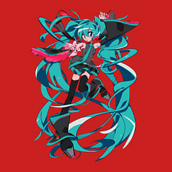 Свитшот хлопковый мужской Hatsune Miku Expo, цвет: красный — фото 2