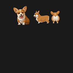 Свитшот хлопковый мужской Корги, цвет: черный — фото 2